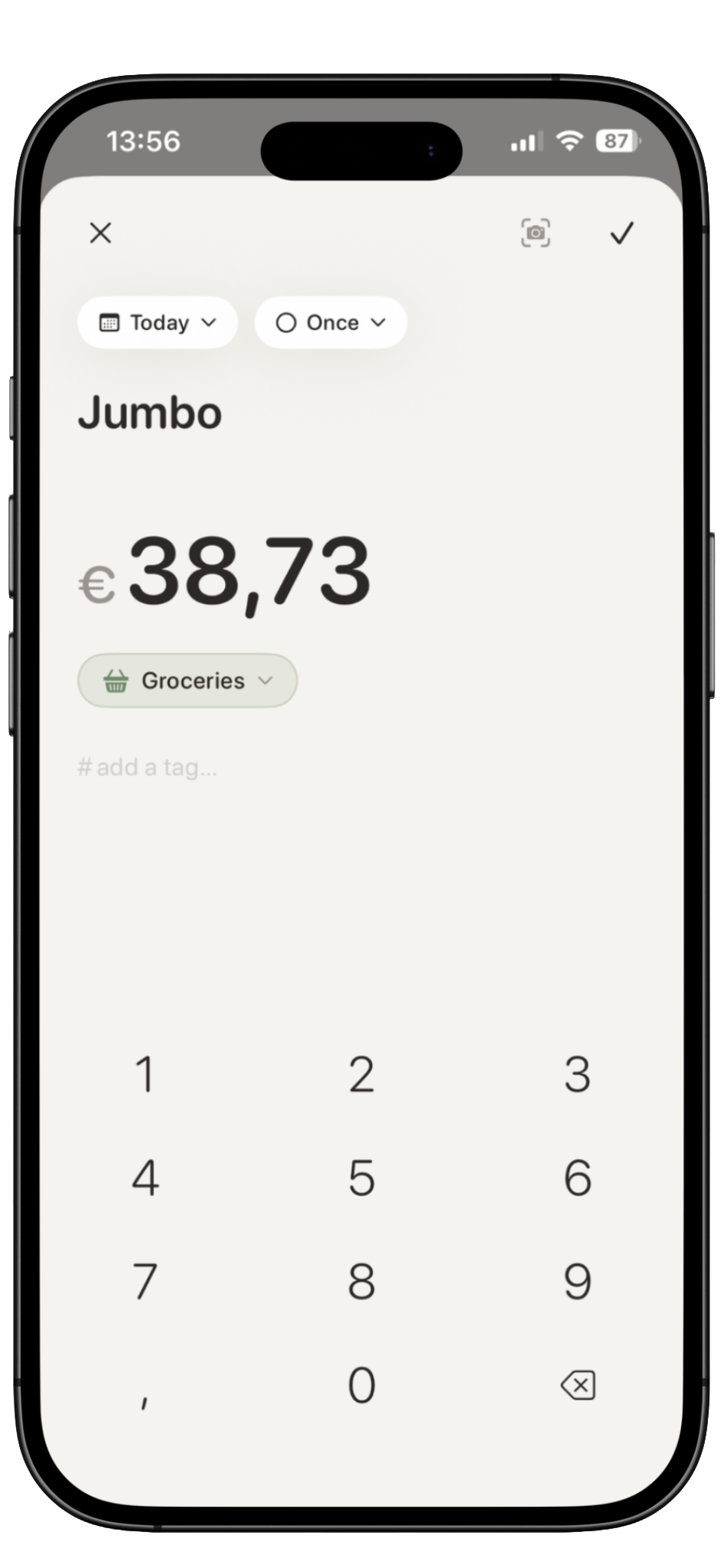 Kira receipt scan result with parsed details